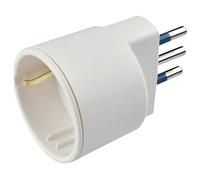POLYPOOL Adattatore con spina 16A 2P+T e presa 10/16A 250V, bianco