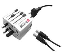 Polypool Adattatore Universale Da Viaggio Compatto 10a 230v , Con 2 Prese Usb Pp