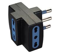 Poly Pool PP0452.1 Adattatore Triplo Spina 16 A Grande e 3 Prese Bivalenti Nero