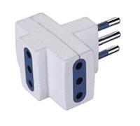 POLYPOOL Adattatore multipresa con spina 10A 2P+T e 3 prese 250V, bianco