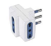 POLYPOOL Adattatore multipresa con spina 16A 2P+T e 3 prese bivalenti 10 /16A 250V, bianco