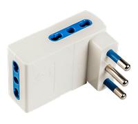POLYPOOL Adattatore multipresa “salvaspazio” con spina 16A 2P+T e 3 prese bivalenti 10/16A 250V, bianco
