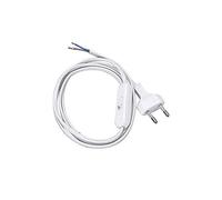 Polypool cavo per alimentazione abat-jour 250v~, Blanc, 1,5 m | Con Interruttore 2 Ampere, Spina 2,5 Ampere, Sicuro, Made in Italy