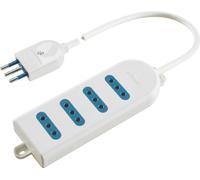Poly Pool PP0387S Presa Multipla con 4 Prese 10 A e 1.5 m Cavo, Bianco
