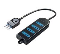 Poly Pool PP0387.2S Presa Multipla con 4 Prese 10 A e 1.5 m Cavo, Nero