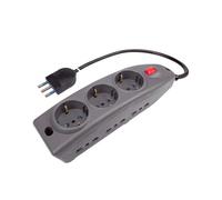 Poly Pool PP0545.2 Presa Multipla Compact Spina Grande 16 A Con 9 Prese, 1.5 m Cavo e Interruttore, Nero
