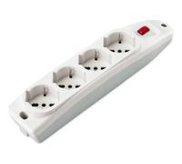 Poly Pool PP0398X Presa quadrupla pluristand + interr, Bianca