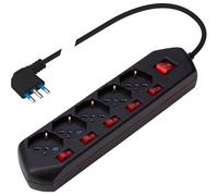 POLY POOL PP25092 Multipresa tavolo 5 uscite con interruttori Multiswitch Nero