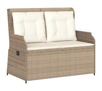 Polyrattan beige reclinabile giardino terrazzo regolabile bianco crema 24.2