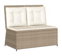 Polyrattan intrecciato reclinabile schienale regolabile beige crema