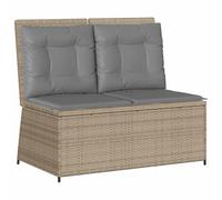 Polyrattan reclinabile regolabile multifunzione beige e grigio 21 come