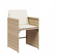 Polyrattan resistente ai raggi UV con seduta regolabile Beige 25.2 | Sedie da Giardino con Cuscini 4 pz Beige Polyrattan Dondolo Relax Esterno Impilabili con Schienale Regolabile