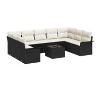 Polyrattan resistente alle intemperie design modulare flessibile set da | Set Divano da Giardino 10 Pezzi Marrone Polyrattan Modulare con Contenitore Acciaio Verniciato a Polvere per Terrazza e Patio