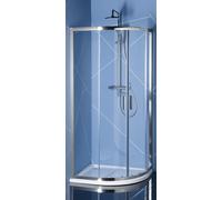 Polysan Easy Line box doccia 100x80 cm semicircolare cromo lucida/vetro trasparente EL2915