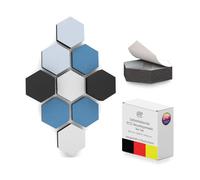 PolySound® Pannelli acustici ECO autoadesivi - Breezy Blue - extra isolamento acustico grazie a una speciale colla - 9 x schiuma acustica 3D 3 - 10 cm