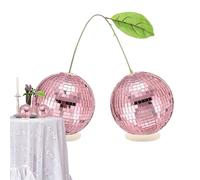 Polystyrene Disco Ball, Cherry Disco Mirror Ball Table Decorations, Reflective Light-Up Ornament, Aesthetic Home Decor for Wedding, Party, Prom, Holiday, Festive Event Centerpiece, 5.91 in