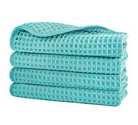 Polyte - 430 gsm asciugamano viso in microfibra anti-pelucchi - tessuto a nido d'ape - 33 x 33 cm - set 4 pezzi