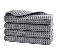 Polyte - 430 gsm asciugamano viso in microfibra anti-pelucchi - tessuto a nido d'ape - 33 x 33 cm - set 4 pezzi