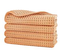 Polyte - 430 gsm asciugamano viso in microfibra anti-pelucchi - tessuto a nido d'ape - 33 x 33 cm - set 4 pezzi