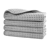 Polyte - 430 gsm asciugamano viso in microfibra anti-pelucchi - tessuto a nido d'ape - 33 x 33 cm - set 4 pezzi