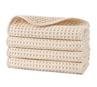 Polyte - 430 gsm asciugamano viso in microfibra anti-pelucchi - tessuto a nido d'ape - 33 x 33 cm - set 4 pezzi