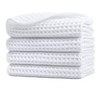 Polyte - asciugamano viso in microfibra anti-pelucchi - tessuto a nido d'ape - 33 x 33 cm - set 4 pezzi