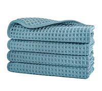 Polyte - asciugamano viso in microfibra anti-pelucchi - tessuto a nido d'ape - 33 x 33 cm - set 4 pezzi