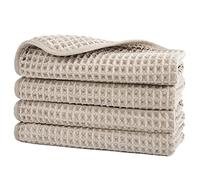 Polyte - asciugamano viso in microfibra anti-pelucchi - tessuto a nido d'ape - 33 x 33 cm - set 4 pezzi