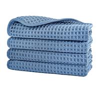 Polyte - asciugamano viso in microfibra anti-pelucchi - tessuto a nido d'ape - 33 x 33 cm - set 4 pezzi