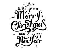 PolyWard Adesivo Per Finestra We Wish You a Merry Christmas, Xmas