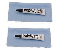 PolyWatch 2 x lucidanti in plastica per rimuovere graffi e cristalli di orologio, con panno ad alte