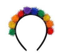 POM BASSE PER DONNE, BALL CAMBINE PER BAMBINI,Tesestre di palla arcobaleno morbida divertente | Vestiti Ornamento per capelli, copricapo di moda cosplay per materiali di compleanno per le vacanze