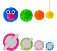 Pom Pom Maker 4 Taglie pompon Maker Fluff sfera Weaver ago fai da te in kit di attrezzi lavoro a maglia di lana per lavoro a maglia (4)