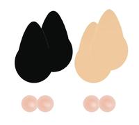 POMAMZ 2 Paia Nastro per Sollevamento del Seno,Nastro Adesivo per Seno,Adesivo Reggiseno Push Up Reggiseno Invisibile Senza Spalline Senza Schienale con 2 Paia di copricapi per Coppe A-F