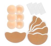 POMAMZ 3 Paia di Reggiseni Adesivi Push up & capezzoli - cerotti Invisibili per Coppe di Grandi Dimensioni, Reggiseno Riutilizzabile Senza Spalline per Abiti Senza Schiena, Beige,C-D Cup