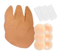 POMAMZ Confezione da 3 Reggiseni Adesivi Push-up, Reggiseno Autoadesivo, Senza Spalline, per Coppe di Grandi Dimensioni, con 3 Paia di coperture in Silicone (Beige), Beige, C-D Cup