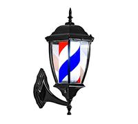 pombconw Barber Shop Insegne a LED Impermeabile Girevole Parrucchiere Barbiere Palo Luci per Interni/Esterni Stile Classico Rosso Blu Bianco A Parete Risparmia energia (A)