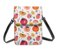 Pomegranate Papaya Lemon Print Small Crossbody Bags per le donne, piccole borse in pelle per telefono cellulare borsa a tracolla