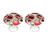 Pomegranate Pattern 2 Pack Cabinet Knobs Round Dresser Pattern Stampa Cabinet Hardware Kitchen Drawer Pull Acciaio Inox Singolo Foro Armadio Maniglie Porta