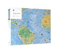 Pomegranate Puzzle da 1500 pezzi per adulti, mappa del mondo, Anton Thomas Wild World, finitura opaca, vestibilità aderente