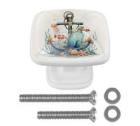 Pomelli a forma di ancora nautica e bottiglia, per cassetti da cucina, pomelli bianchi per comò, maniglie per porte e armadietti, set di 4