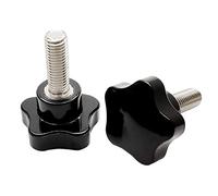 Pomelli a vite a forma di stella, M10 x 30 mm, perno a 5 stelle, impugnatura a vite di serraggio palmare per macchine utensili, confezione da 5