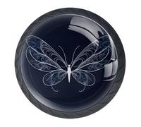 Pomelli decorativi a farfalla semplici per armadietti da cucina, cassettiere, cassetti, pomelli e tiranti per cassetti, cassettiere, armadi, set di 4