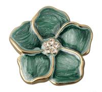 Pomelli decorativi in lega di zinco smaltati floreali, per cassetti da cucina, comò, credenze, armadi, opzioni di finitura oro, argento, verde, bianco (oro + verde)