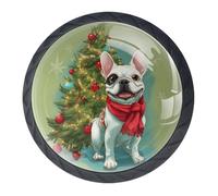 Pomelli decorativi per armadietti da cucina a forma di albero di Natale e cane, colore verde, pomelli per cassetti, cassettiere, armadi, set da 4