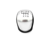 Pomelli del cambio per auto 5/6 Auto Pomello Cambio Pelle PU Per S-Max Per C-Max Per Kuga Per Galaxy Per Mondeo 4 Per Transit Per Tourneo Per Messa A Fuoco Pomello Cambio Testa( 6-speed Silver4)