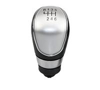 Pomelli del cambio per auto Per Ford Per Fiesta 2008 2009 2010 2011 2012 5/6 Velocità Pomello cambio manuale Ghetta Boot Cover Collare Custodia per auto Pomello del cambio Testa( 6-speed Silver)