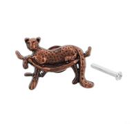 Pomelli distintivi a forma di leopardo per armadi, eleganti accessori in ottone per la casa (rame antico)
