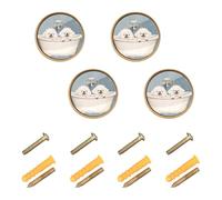 Pomelli e maniglie personalizzabili con simpatici cani maltesi vintage per vasca da bagno e cucina, 32 mm, confezione da 4
