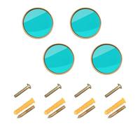 Pomelli e pomelli vintage personalizzabili per cassettiera, colore turchese scuro, tinta unita, 32 mm, per vestibolo, confezione da 4